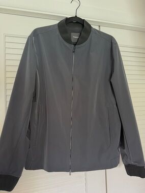 Theory Men's Charcoal Gray/Soft Black Bomber Jacket